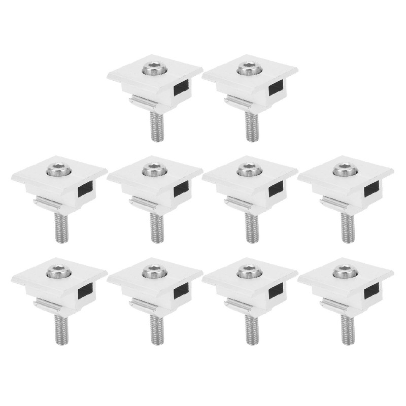 10Pcs Solar Panel Mid Clamps Waterproof Mount Aluminum Bracket Mounting