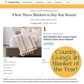 Turkish 100% Cotton Farmhouse Home Decor Throw & Bed Blanket with Black Stripes | Large Sofa Throw Queen and California King Size Bed Throw - Bed size: Queen US/CA