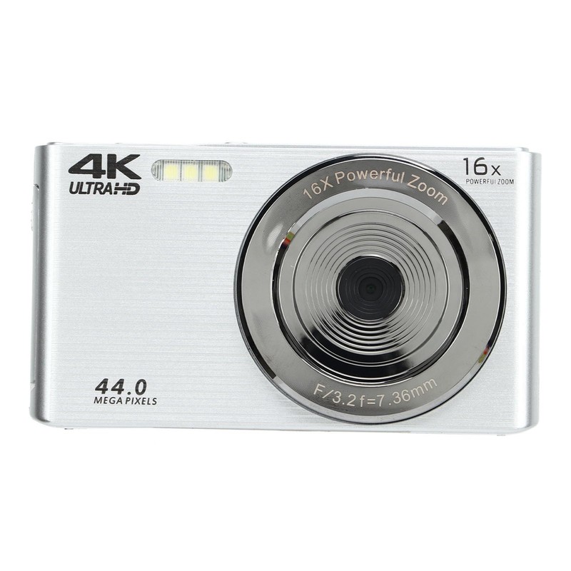 Digital Zoom Camera with 16x Powerful Zoom, 4K 44MP Full