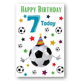 Second Ave 7th Birthday Age 7 Football Children's Kids Happy Birthday Card Greetings Card