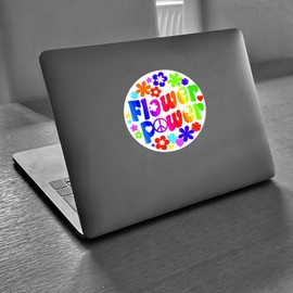 1 Flower-Power Sticker I kfz259 I Diameter 10 cm I Peace & Love Hippie I for Bicycle Scooter Notebook Laptop Car Sticker Weatherproof