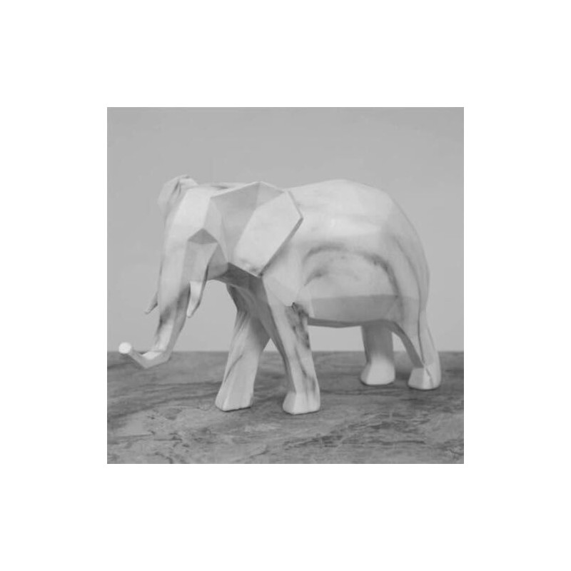 Juliana Marble Effect Elephant Figurine - 18 x 28.5 x