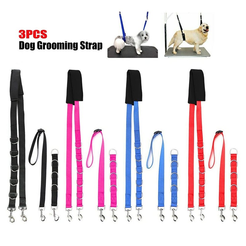 Ganquer 3Pcs Pet Dog Grooming Harness Strap Noose Restraint Belly
