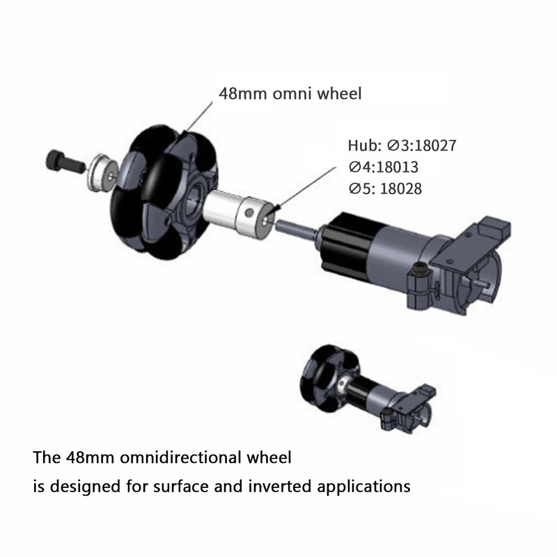 48mm Omni Directional Wheel Loading 2kg for Robotic Competition Robotic