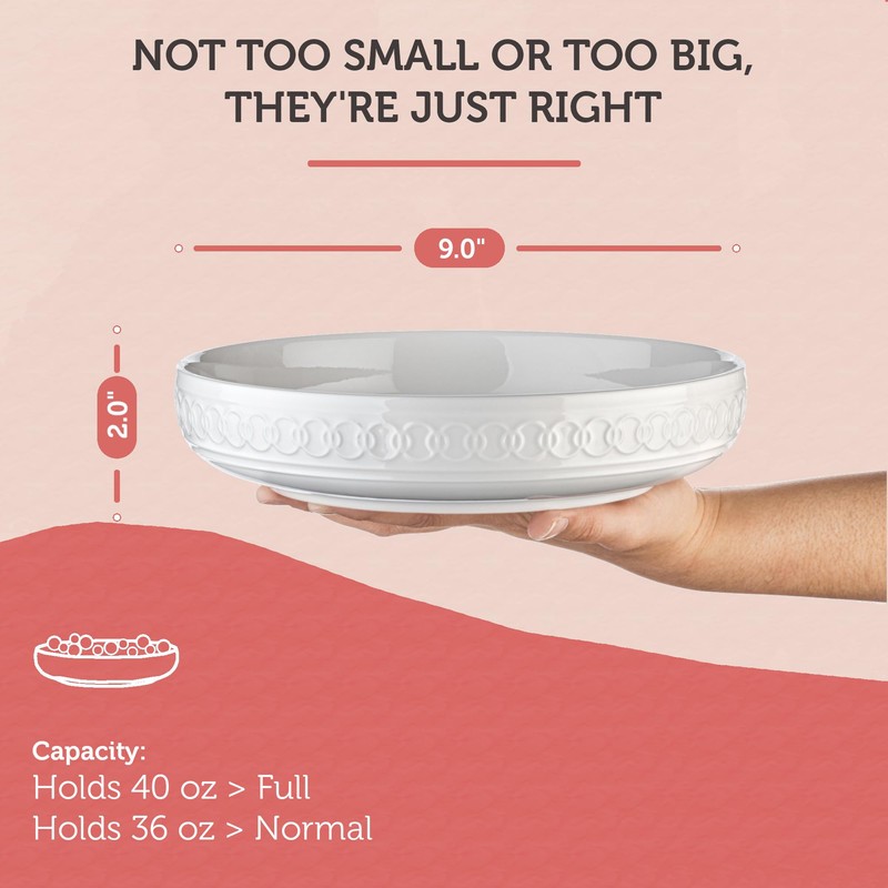 Annovero Pasta Bowls Set of 4 | Kitchen Dishes |
