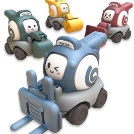 BONHHC Baby Spielzeugauto Spielzeugautos ab 1 Jahr, 4 Stück Spielsachen Baufahrzeuge, Baby Auto Spielzeug 2 3 4 Jahr für Geschenk Jungen Mädchen