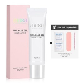 AILLSA Solid Gel Nail Glue 15g/30g UV Lamp Curing Needed Soak Off Long Lasting super strong nail glue for Clear Nail Tips Acrylic Nail Extension Fake Nail Press-ons Nail Care Manicure Cosmetic Outdoorfun Summer nail supplies dealsforyoudays:_30g