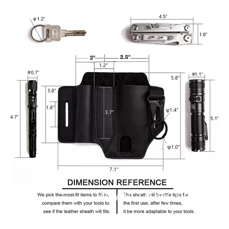 Meiso Funda Multiherramienta Con Bolsillos De Cuero 2023