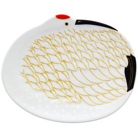 Arita Pottery 96782 Koraku Kiln Plate, Plate, Crane Shape, Small Plate, Snow Cloth, Diameter Approx. 3.5 inches (9 cm), Celebration Utsuwawa; Spring Tableware, Made in Japan
