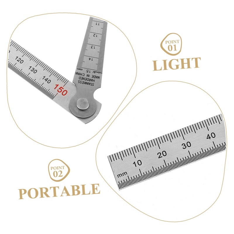 ULTECHNOVO 3sets Stainless Steel Gauge and Straight Ruler for Precision