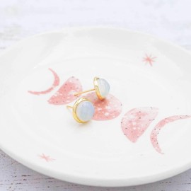 Vintageparts Ohrstecker aus Messing mit 8 mm Fassung 24k Gold beschichtet 4 Stück zum Schmuck selber Machen, Ohrringe und Ohrschmuck