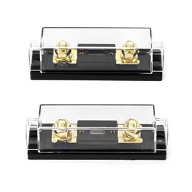 QWORK® 2 Pack ANL Fuse Holder 0/2/4 Gauge with 300 Amp ANL Fuse for Car Audio/Alarm/Amplifier