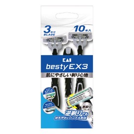 Kai Corporation bestyEX3 Men's Razor, 10 Pieces, Deep Shaving, 10 Pieces (x 1)