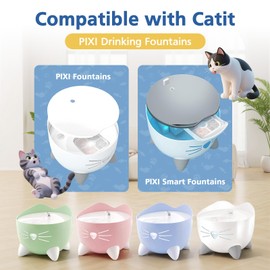 25-Pack Cat Fountain Filter Compatible With Catit PIXI Drinking Fountain, Replacement Triple Action Water Filter, White