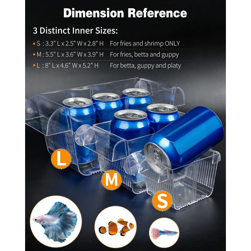 Pawfly Aquarium Breeding Box, Acrylic Fish Isolation Box with 6