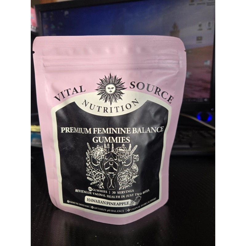 3-Pack Vital Source Feminine Balance Gummies Hawaiian Pineapple 60 Gummies