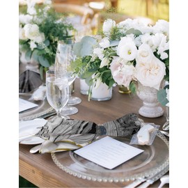 Cloth Napkins Set of 6 - Washable Linen Napkins Lunch Dinner Napkin - Abstract Gray Gold Marble Textured Napkins Absorbent Reusable Western Napkins for Wedding Party 20"x20"