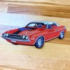 Red Muscle Car Patch Embroidered Iron-On Automobile Applique
