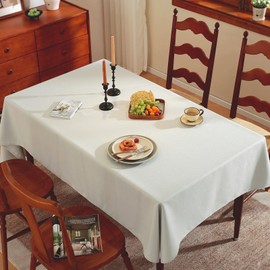 meioro Wipe Clean Tablecloth Waterproof Table Cloth, Rectangle Water Resistant Tablecloths, Decorative Polyester Table Cover Protector for Home Kitchen Party Indoor Decorations(Light gery, 100×140cm)