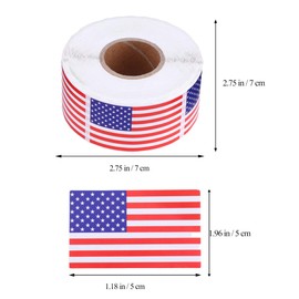 NUOBESTY 500pcs USA Flag Sticker Rolls Peel and Stick Number Stickers for Car Decorations