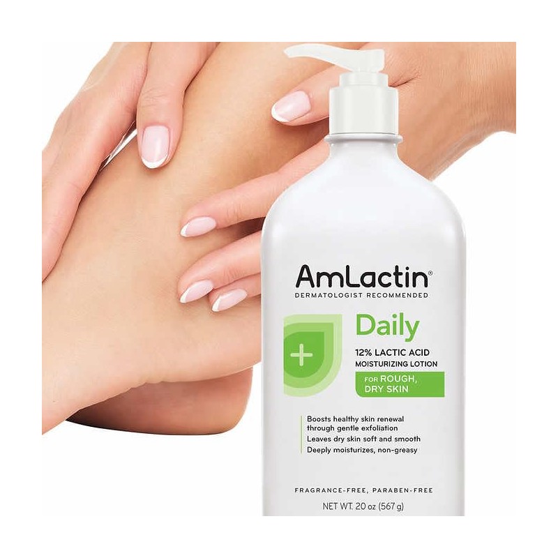AmLactin- Loción hidratante diaria para pieles ásperas y secas, 20
