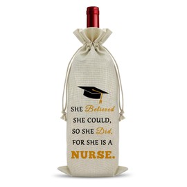 Nurse Graduation Gifts Wine Bag Graduation Party Decoration Bag Inspirational Gifts for Nurse Friends Nursing School Student Encouragement Gifts for Nurse RN CNA Nurse Assistant Wine Accessory Gifts