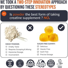 EcoWise Wellness Creatine Monohydrate Gummies 5000mg – Sugar-Free Vegan Chewable Supplement with Turmeric & Black Pepper for Enhanced Absorption – Fresh Mango Flavor – 120 Count