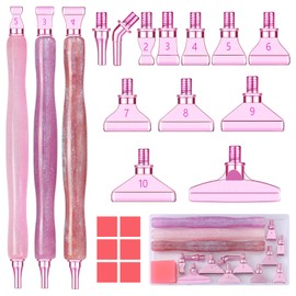 Snewvie Diamond Painting Pen Accessories Tools Set,3PCS Glitter Diamond Art Pen and 12Pcs Metal Screw Thread Multi Placer Tips,Resin Diamond Painting Drill Pens for DIY Diamond Art