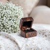Engagement Wooden Ring Box-Square Shaped Wedding Ring Box for Wedding