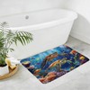 Sea Turtle Bath Mat, Blue Underwater World Tropical, 17.8x29.5 Inch