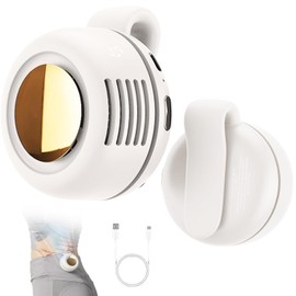 Portable Silent Mini Bladeless Fan Clip On, Small Fan Clip on for Shirt & Waist, Adjustable 3-Speed Suspended Whirlwind Fans, For Outdoor & Travel & Office, Travel Accessories, Gift (White)