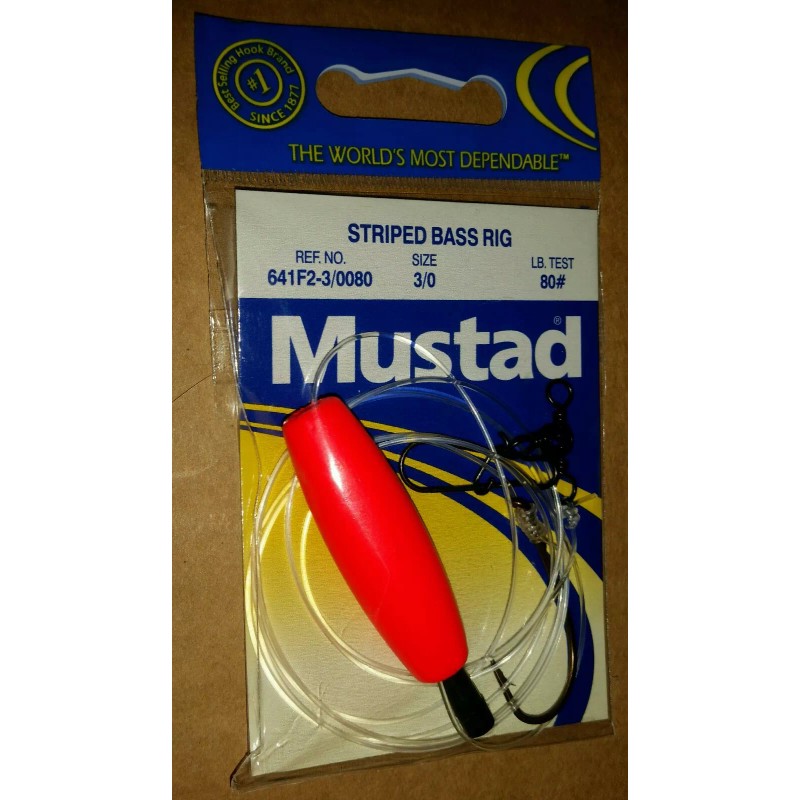 Mustad 641F2-3/0080 Size 3/0 Hook Striped Bass 80 # Test