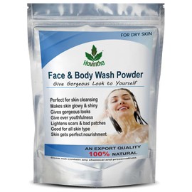 Havintha Natural Face and Body Wash Powder for All Skin Types - 227 gm