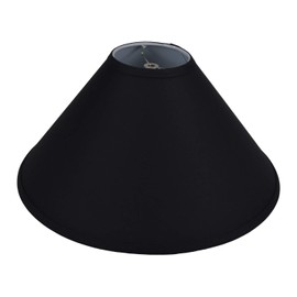 FenchelShades.com Lampshade 5" Top Diameter x 18" Bottom Diameter x 11" Slant Height with Washer (Spider) Attachment for Lamps with a Harp (Linen Black)