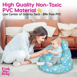 FIVESTARBABY Inflatable Baby Seat, Baby Sit Up Chair for 3-6 Months, Baby Must Haves, Baby Floor Seat with Back Support (Blue)