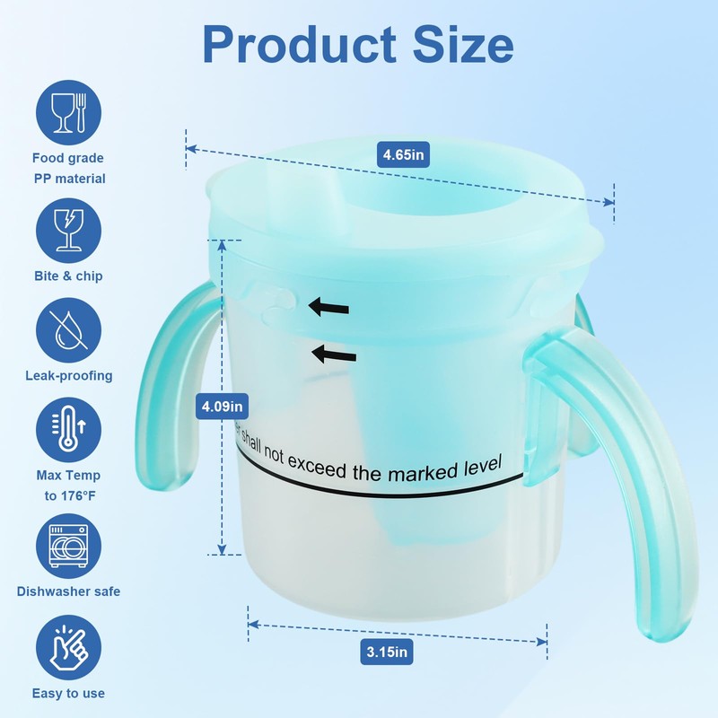 Generturbo Dysphagia Cup for Adults with Difficulty Swallowing, Sippy Cup