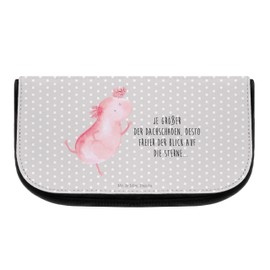 Mr. & Mrs. Panda Axolotl Dances Cosmetic Bag, gray, Hand Drawn