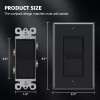 Maxbright Decora 3 Way Light Switch black,Paddle Rocker with wallplate,UL