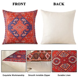 JOTOM Bohemian Style Throw Pillow Covers 40 x 40cm Square Decorative Cushion Covers Exotic Abstract Vintage Pillowcases for Sofa Couch Living Room Bedroom Outdoor Home Office Decor Set of 4 (Exotic)