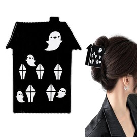 Halloween Ghost Claw Clip, Ghost Haunted House Shape Hair Clips for Half Up