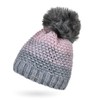 Neverless® Women's Knitted Hat Lined Fleece Fur Pom Faux Fur