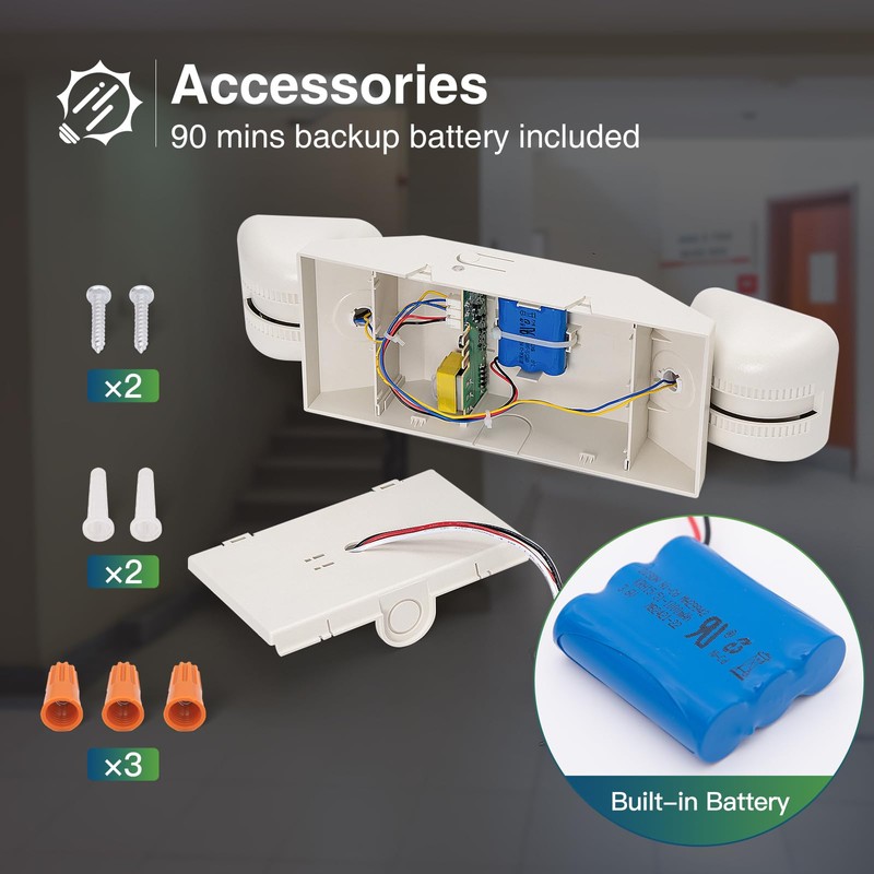FREELICHT 4 Pack LED Emergency Lights for Business, with Battery