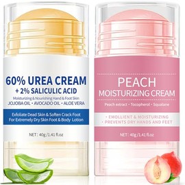 2 unidades de crema de urea al 60% más 2% de ácido salicílico para pies, crema hidratante y antiagrietamiento para pies, crema de urea de máxima resis