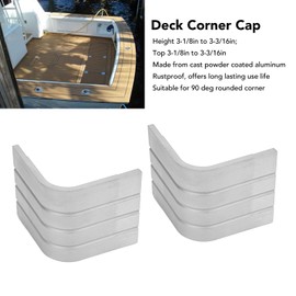 2 Pack Pontoon Boat Corner Caps, Aluminum Pontoon Corner Cap Casting for 90° Rounded Corner, Deck Corner Cap, Height & Top: 3-1/8in to 3-3/16in, Deck Corner