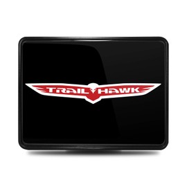 iPick Image for Jeep Trailhawk UV Graphic Black ABS Plastic Tow Hitch Cover