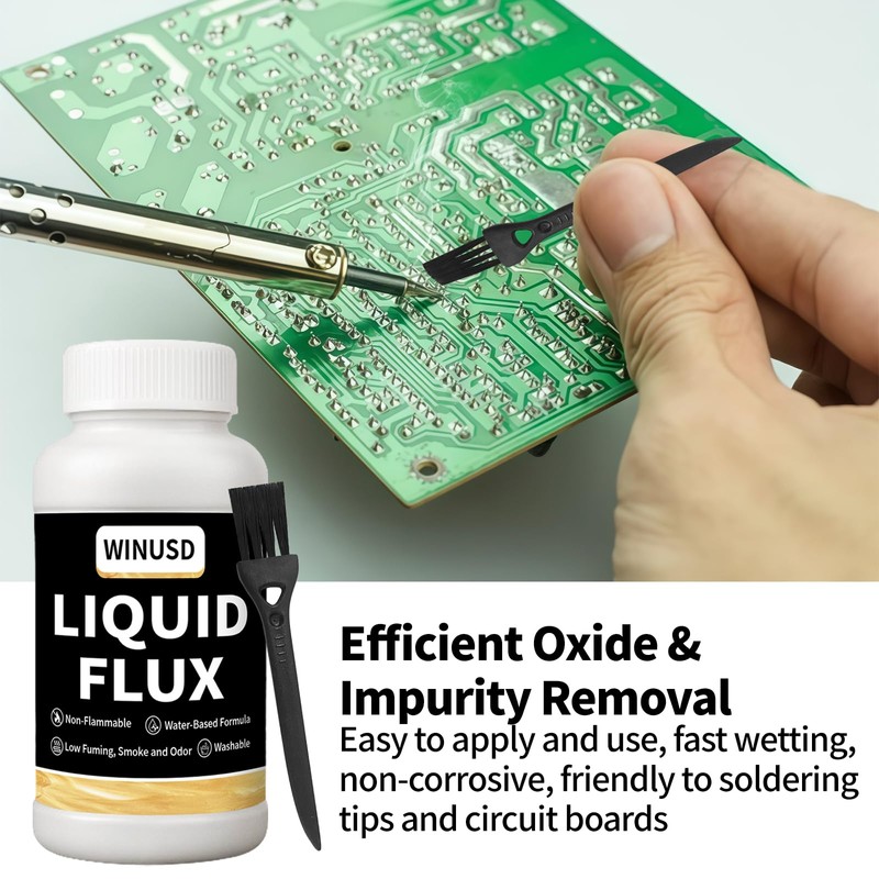 Liquid Solder Flux(200 ml/8 Oz.) | Water-Based No-Clean Liquid Flux