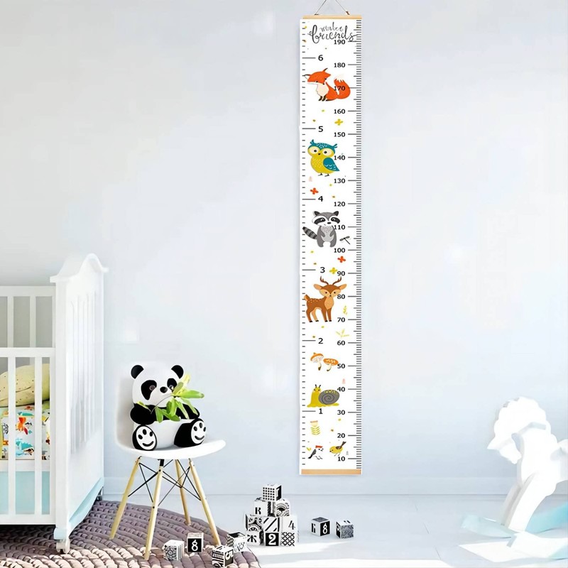 SYCARON Growth Chart Kids, Nursery Height Charts Canvas Wall Ruler