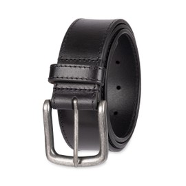 Damen + Hastings Men's Casual Leather Stitched Belt, Black, Medium (34-36)