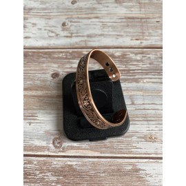 Magnetic Crystal Flower Pattern Magnetic Therapy Pure Copper Bangle Bracelet