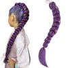 Purple Braided Ponytail Pre-Braided Synthetic Hair 30Inch Easy Tie-on